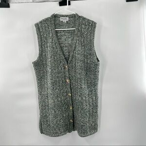 Extra point reference button down knit sweater vest 1X